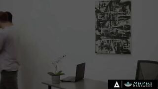 Two college guys get fucked by big-titted BBW Natasha Nice in oil