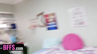 Two roommates fuck two college girls in a wild orgy