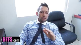 Office sluts Sami, Sarah, and Danni get fucked by the boss’s step-son