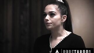 Cheerleader Sophia Burns gets her asshole gapped by the stepson for a good grade