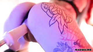 Tattooed teen Marseline enjoys reading but loves fucking more