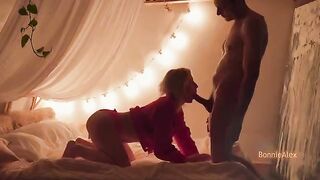 A couple has a warm intimate moment with a passionate finish