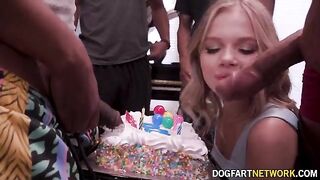 Coco Lovelock received 11 huge black cocks for her birthday in a special surprise