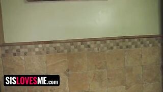 Pervert guy caught step sis Natalie Porkman wanking her pussy