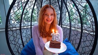 Skinny babe gets fucked on her 18th birthday in a steamy scene