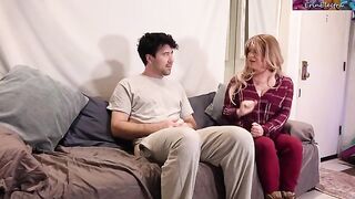 A stepmother helps her stepson to stop masturbating, guiding him with passion
