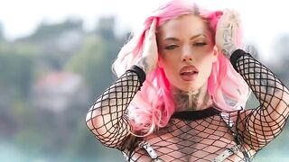 The blonde is a queen of huge black dicks, performing with passion