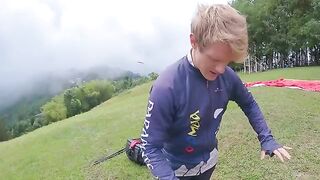 Paragliding and squirting adventure at 2200 m above the sea