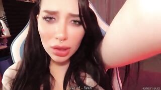 A cute girl was playing a game with her boyfriend but she cheated