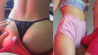 I cum through my underwear during a hot lap dance, assjob in panties