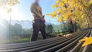 Stranger titty fucks the slutty MILF in the park