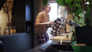 They were spotted in the kitchen, a passionate and intimate scene