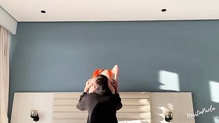 He planted his girlfriend on his big dick