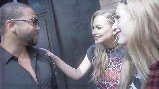 A man fucked two beautiful girls with big natural tits in a threesome scene
