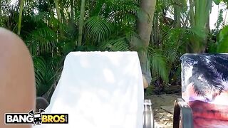 Tony Rubino stalks and fucks busty Latina MILF Julianna Vega by the pool