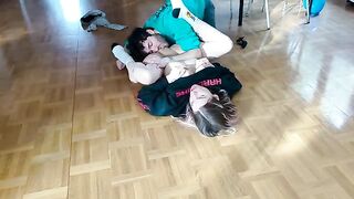 A guy fucks his girlfriend on the floor, she squirts and gets a huge cumshot
