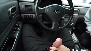 Blonde babe Veronika Charm met a fan, got intimate in his car