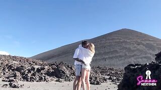 We climbed a volcano and he erupted in my mouth - real couple adventure