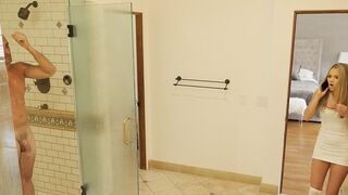 Athena Faris sneaks into the shower with her stepdad, getting wild