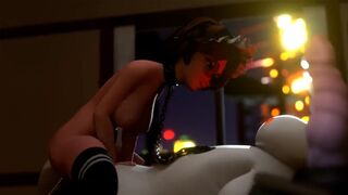 Aunt Cass gets her pussy pounded by Baymax’s huge cock in this animated scene