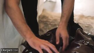 Submissive Amber gets dominated and fucked by her master in a sensual scene