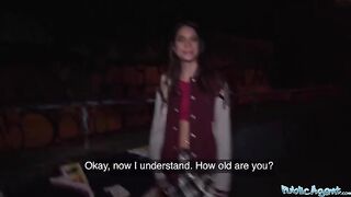 Hot French model gets fucked outdoors for cash by stranger