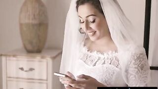 A bride is having a threesome with her cheating wife and a naughty friend