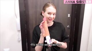 The courier tried a new sex toy with the client in a steamy encounter