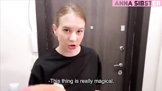 The courier tried a new sex toy with the client in a steamy encounter