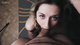 Little blondie with a wet pussy got a portion of semen on her face