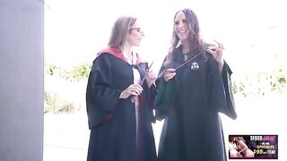Two hot MILFs in a steamy Harry Potter cosplay scene