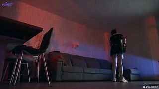 The girl became a sexy robot and fucks with an ass