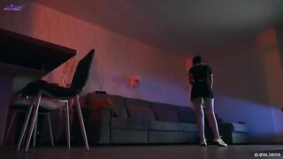 The girl became a sexy robot and fucks with an ass