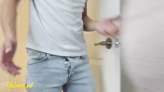 A stepson fucked his hairy stepmom after she caught him spying