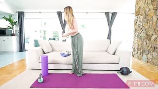 Young and flexible teen Molly Little gets creampied in POV by Fit18
