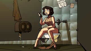 The Girl with the Big Boobs is Back as a Barista