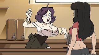 The Girl with the Big Boobs is Back as a Barista
