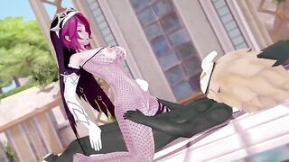 Rosaria's huge chest gets inflated by Hillachurl