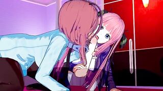 The best threesome hentai with Miku and Nino