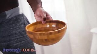 Hot petite teen Elena Vedem gets oiled and fucked sensually in massage room