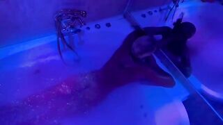 Blonde toying herself in the bathroom with toy