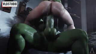 Futanari version of Marvel Heroes getting it on in a steamy scene