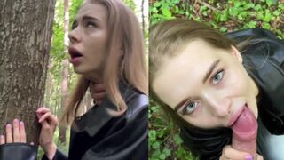 Public sex in the forest with sexy Californiababe