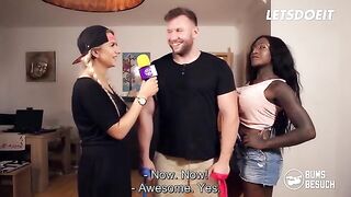 Ebony pornstar Josy Black roughly fucked by her fan, featuring intense interracial action