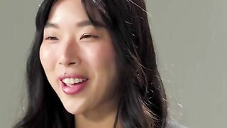 A petite Korean girl masturbates and reaches intense orgasm with her trimmed pussy