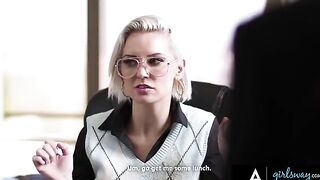 Busty boss Kenzie Taylor punishes gossiping employees