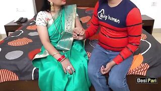 Desi Pari teaches English to tuition student with big boobs