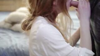Babe with sexy long hair has a great fuck in the pussy