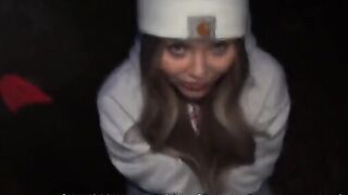 A slutty girl spread her legs for anyone to join her skater crew