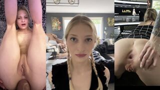 Young girl gets her asshole gapped hard and deep
